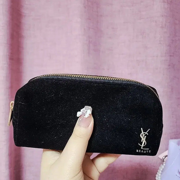 [BUNJANG] Yves Saint Laurent Beauty Velvet Pouch Black / 입생로랑 뷰티 정품 벨벳 파우치 블랙
