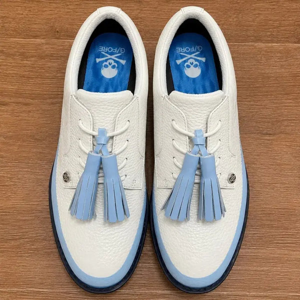 [BUNJANG] G/FORE Women's Gallivanter Tassel Tuxedo Golf Shoes White/Sky Blue / 새상품) 지포어 여성 갤리벤터 태슬 턱시도 골프화 화이트/스카이블루