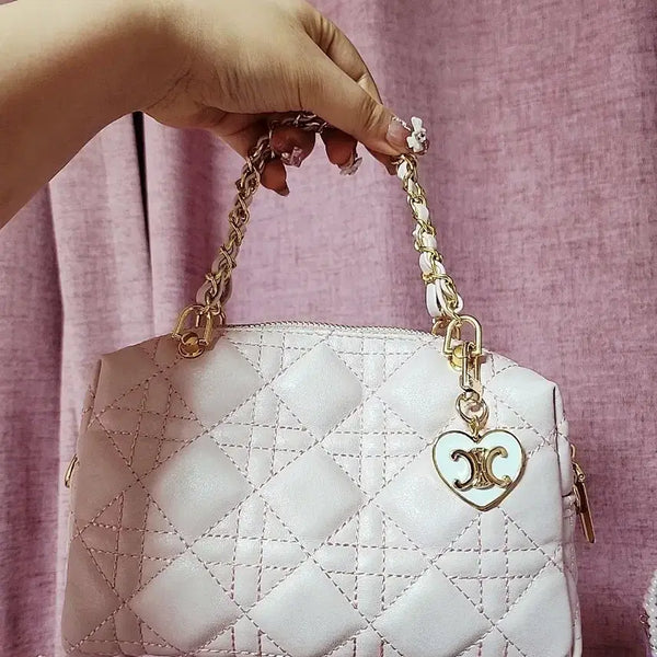 [BUNJANG] Quilted Pink Chain Tote Bag Pouch / (새상품)퀼팅 핑크 토트백 파우치 체인가방 누빔 히메갸루 공주