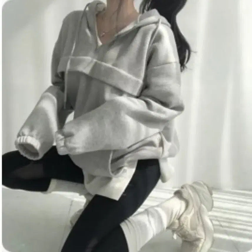 [BUNJANG] Black Oversized Hoodie / 에이블리 오버핏 후드티 블랙 교신가능