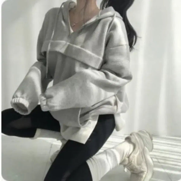 [BUNJANG] Black Oversized Hoodie / 에이블리 오버핏 후드티 블랙 교신가능