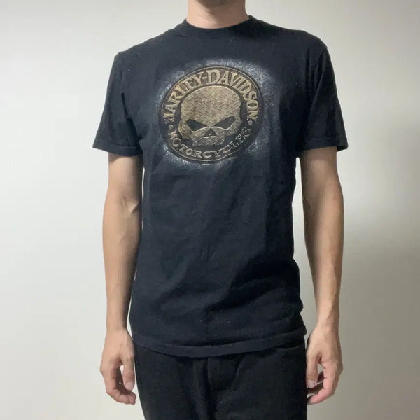 [BUNJANG] Harley-Davidson Skull Printing T-Shirt / 할리데이비슨 스컬 프린팅 티셔츠-c041