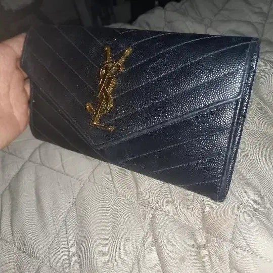 [BUNJANG] Saint Laurent Matelassé Long Wallet Black Gold Hardware / 생로랑 마틀리셰 장지갑 블랙금장