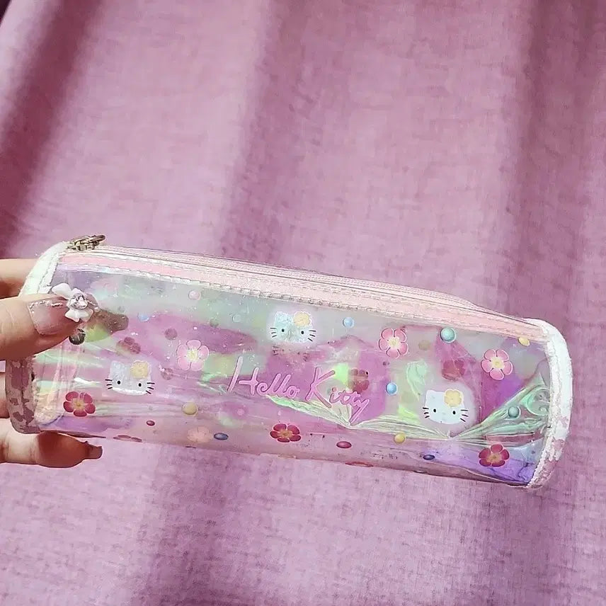 [BUNJANG] Vintage Hello Kitty Transparent PVC Pouch Pencil Case / (희귀/매물없음)고전키티 고전헬로키티 투명 필통 pvc 파우치