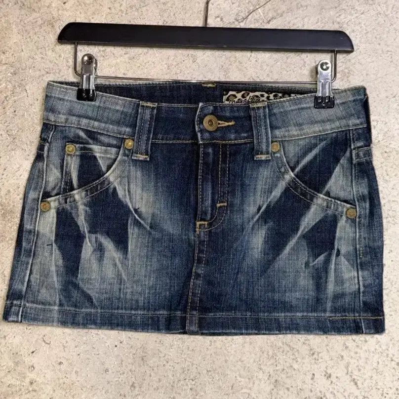 [BUNJANG] Y2K Dark Wash Denim Mini Skirt / Y2K 다크워싱 데님 청미니스커트