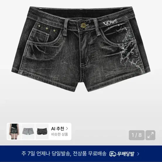 [BUNJANG] GillaAarchive Denim Graphic Shorts / (새상품) 길라아카이브 데님 그래픽 숏팬츠 반바지