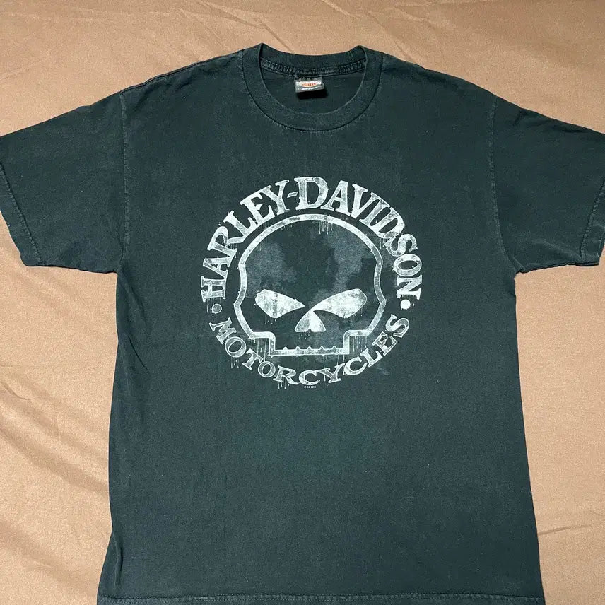 [BUNJANG] Harley-Davidson Skull Logo Printing T-Shirt / 할리데이비슨 스컬로고 프린팅 티셔츠