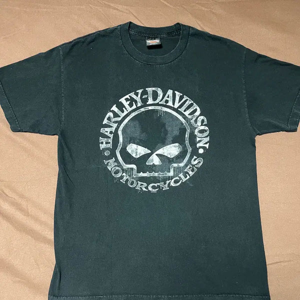 [BUNJANG] Harley-Davidson Skull Logo Printing T-Shirt / 할리데이비슨 스컬로고 프린팅 티셔츠