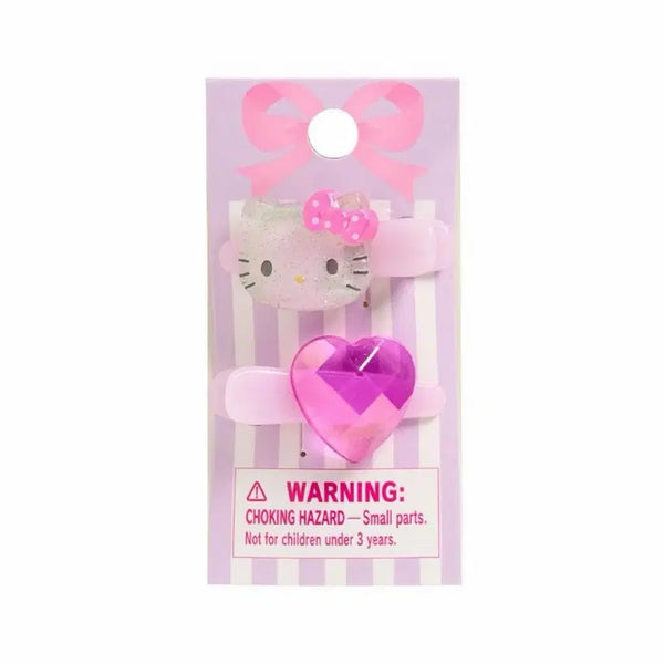 [BUNJANG] Hello Kitty Sparkling Mini Heart Hair Clip / 헬로키티 반짝반짝 미니 하트 집게 헤어핀