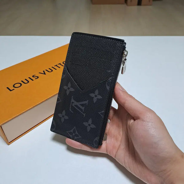 [BUNJANG] Louis Vuitton Monogram Eclipse Taiga Leather Coin Card Holder / [100%/정품] 루이비통 캔버스 타이가 이클립스 코인 카드지갑