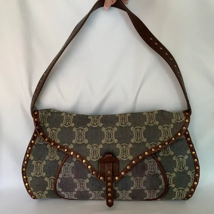 [BUNJANG] Celine Triomphe Denim Shoulder Bag / 올드 셀린느 트리옹프 데님 숄더백