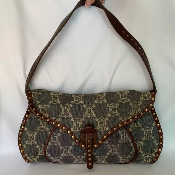 [BUNJANG] Celine Triomphe Denim Shoulder Bag / 올드 셀린느 트리옹프 데님 숄더백