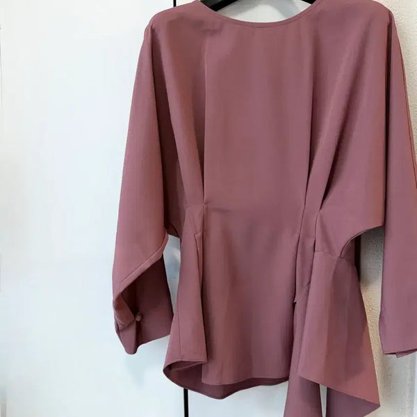 [BUNJANG] Retica Alessia Pintuck Shirring Blouse Rose Pink / 레티첼라 alessia 알레시아 블라우스 핀턱 셔링 로즈 핑크 하객룩 오피스룩