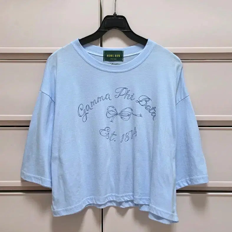 [BUNJANG] Ribbon Crop Short Sleeve T-Shirt / 리본 크롭 반팔 새상품(소라,블랙)