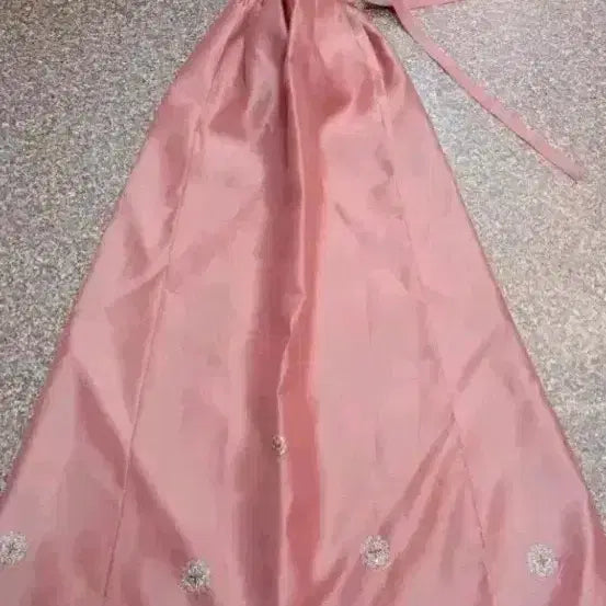 [BUNJANG] Pink Embroidered Hanbok Skirt / 분홍색 한복 치마