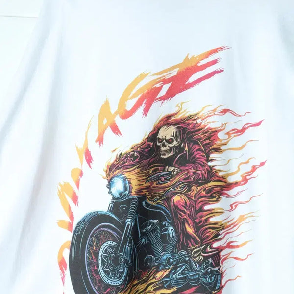 [BUNJANG] Custom Graphic T-Shirt - Flame Design (3XL-4XL) / (3XL-4XL) 길단 반팔 티셔츠 자체제작 굿즈 불꽃-H36388