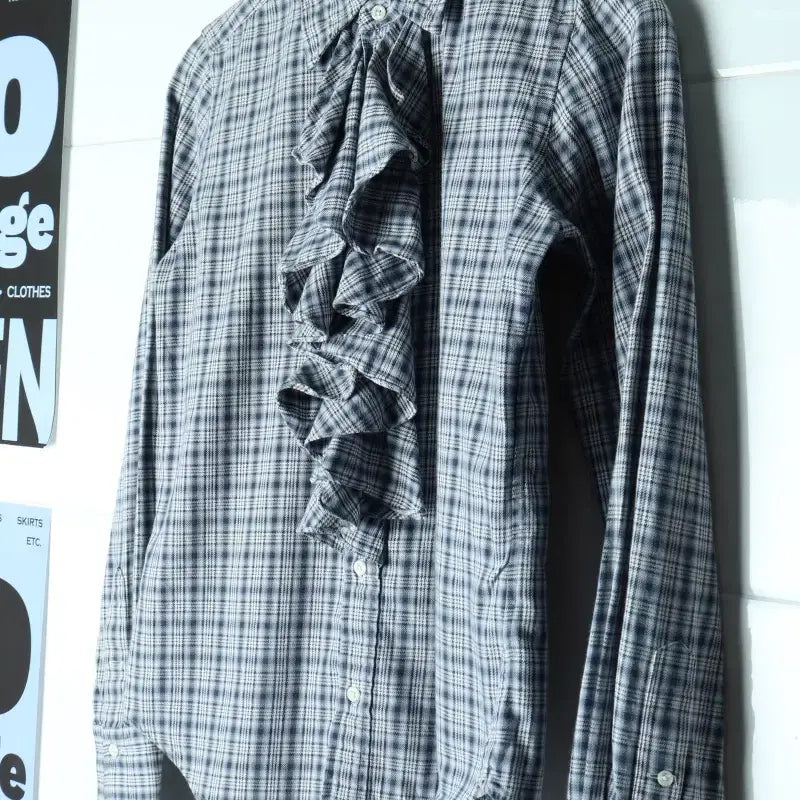 [BUNJANG] Polo Ralph Lauren Checked Shirt with Frills and Shirring / W(M-L) 폴로 랄프로렌 셔츠 남방 체크 프릴 셔링 희귀-H36393