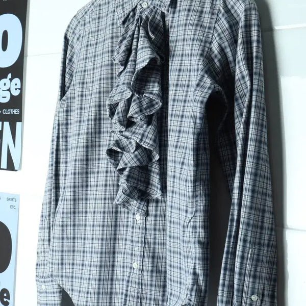 [BUNJANG] Polo Ralph Lauren Checked Shirt with Frills and Shirring / W(M-L) 폴로 랄프로렌 셔츠 남방 체크 프릴 셔링 희귀-H36393
