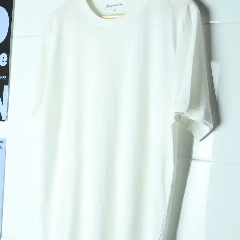 [BUNJANG] SPAO Solid White Basic T-Shirt / (L) 스파오 반팔 티셔츠 흰색 무지 솔리드-H36395