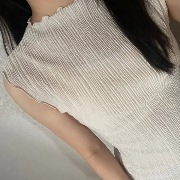 [BUNJANG] Nude Classic Le Pleats Top Oatmeal / 누드클래식 르 플리츠탑 오트밀