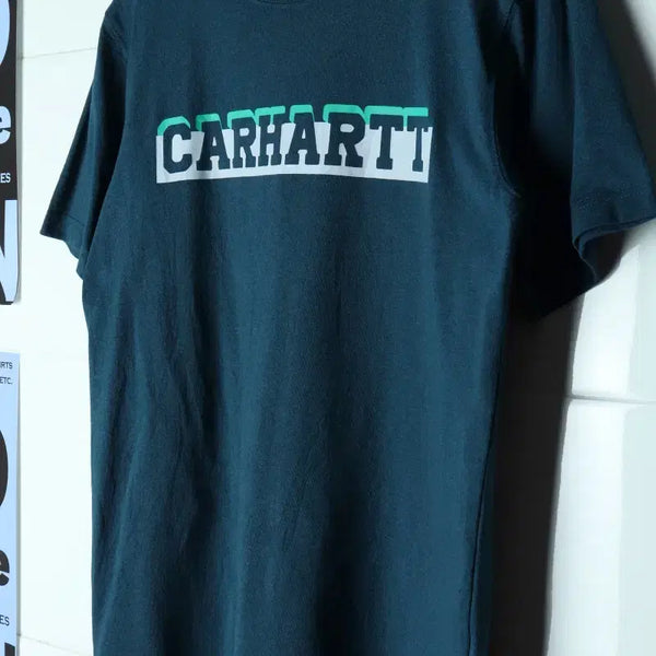 [BUNJANG] Carhartt USA Big Logo T-Shirt (Teal/Green) / (S-M) 칼하트 반팔 티셔츠 USA 빅로고 청녹색 아메카지-H36407