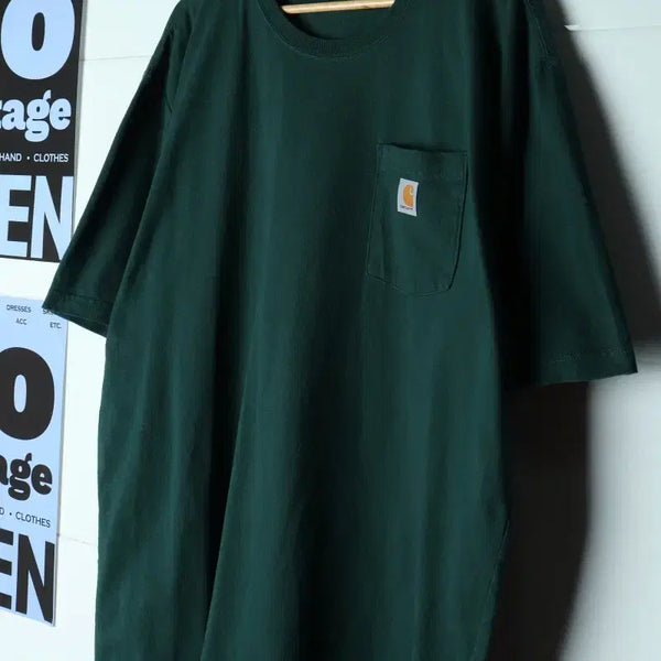 [BUNJANG] Carhartt USA Short Sleeve T-Shirt Deep Green / (XL-4XL) 칼하트 반팔 티셔츠 USA 딥그린 워크-H36412