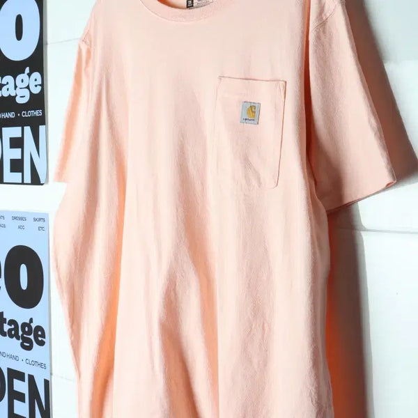 [BUNJANG] Carhartt USA Pastel Apricot Short Sleeve T-Shirt / (XL-2XL) 칼하트 반팔 티셔츠 USA 파스텔톤 살구색-H36413