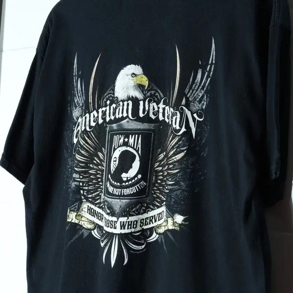 [BUNJANG] Gildan 00s USA Veterans T-Shirt (L-XL) / (L-XL) 길단 반팔 티셔츠 00S 년대 USA 참전용사-H36419