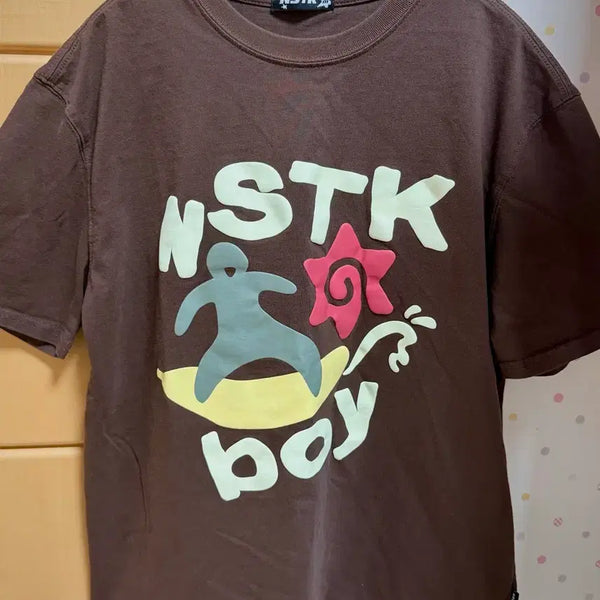 [BUNJANG] Kafai Surfing Banana Short Sleeve T-Shirt Brown M / 카이파이 서핑바나나 반팔 티셔츠 브라운 M