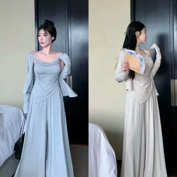 [BUNJANG] Elegant 3-Piece Training Set - Grey / 우아한 트레이닝 3피스 세트