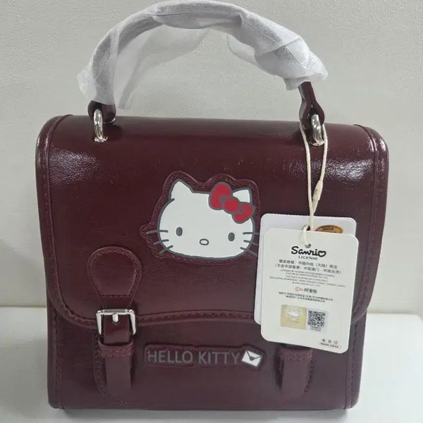 [BUNJANG] Hello Kitty Burgundy Ivory Backpack New / 헬로키티 버건디 아이보리 백팩 새상품