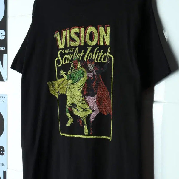 [BUNJANG] Marvel Comics Vision Short Sleeve T-Shirt (XL-2XL) / (XL-2XL) 마블 반팔 티셔츠 USA 코믹스 비전 뮤비-H36429