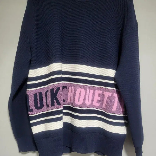 [BUNJANG] Lucky Chouette Colorblock Knit Sweater / 럭키슈에뜨 배백니트