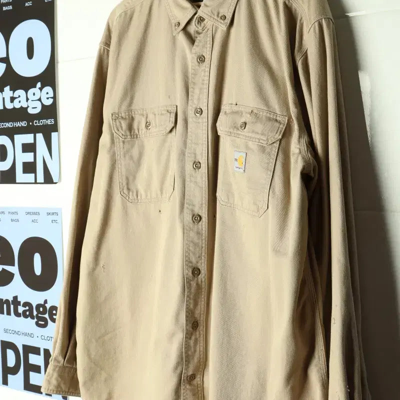 [BUNJANG] Carhartt USA FR Work Shirt Beige Boxy Fit / (XL-3XL) 칼하트 셔츠 남방 USA FR 베이지 박시-H36434