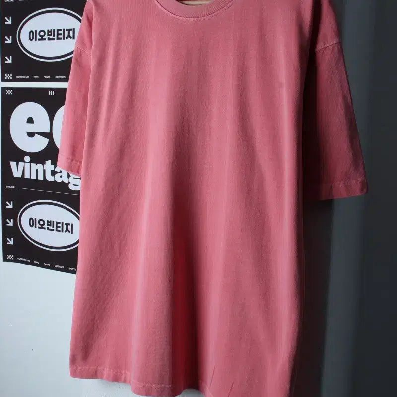 [BUNJANG] Sobberment Pigment T-shirt Pink / (S-L) 소버먼트 반팔 티셔츠 피그먼트 핑크 무지 스트릿-H36435