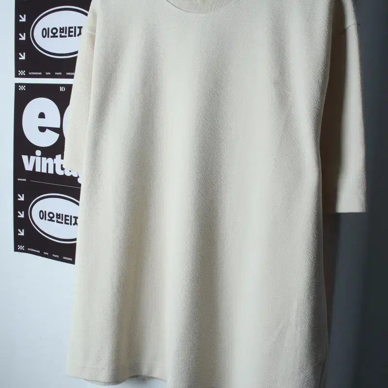[BUNJANG] Zara Plain Ivory Half-Sleeve T-Shirt XL / (XL) 자라 반팔 티셔츠 아이보리 무지 놈코어-H36436