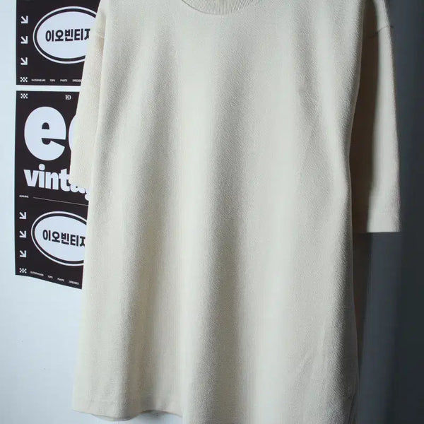 [BUNJANG] Zara Plain Ivory Half-Sleeve T-Shirt XL / (XL) 자라 반팔 티셔츠 아이보리 무지 놈코어-H36436