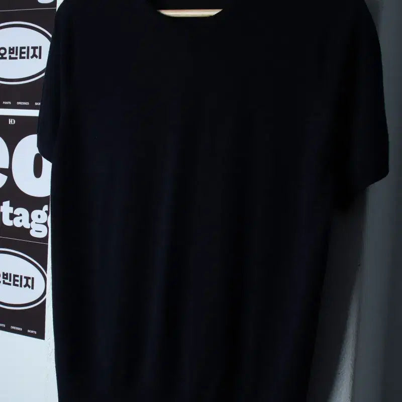 [BUNJANG] Uniqlo Plain Navy Wool Blend Short Sleeve T-Shirt (W XL) / W(XL) 유니클로 반팔 티셔츠 니트 무지 네이비 울-H36439