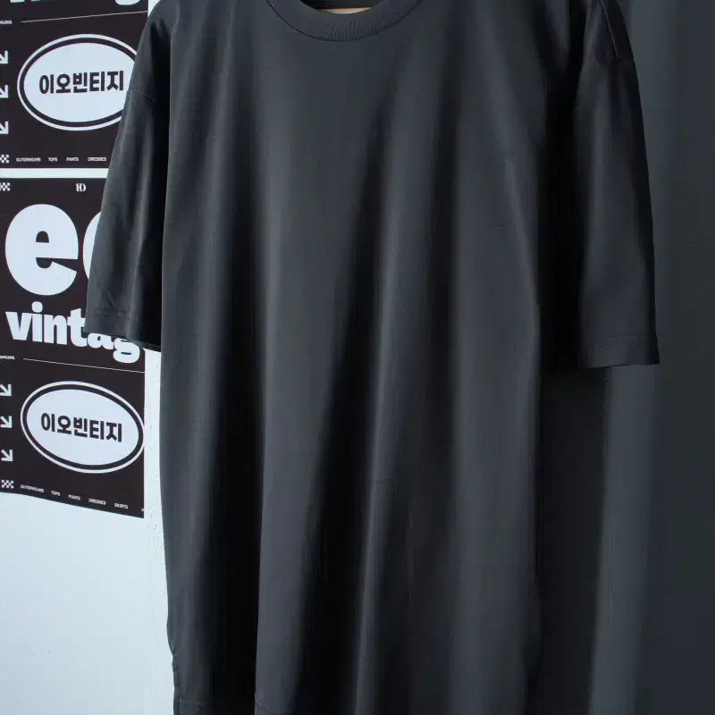 [BUNJANG] Elwood Basic Plain T-shirt Charcoal XL-2XL / (XL-2XL) 엘무드 반팔 티셔츠 차콜 무지 기본-H36440