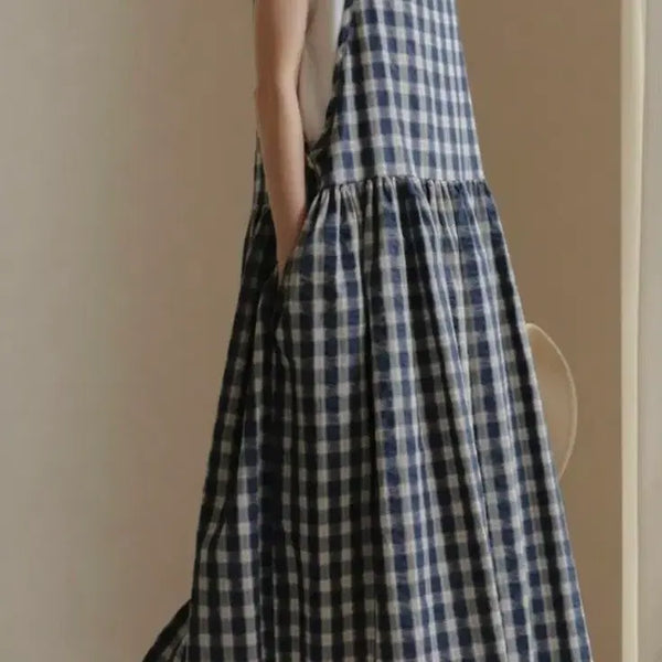 [BUNJANG] Checkered Bustier Dress / 체크 원피스