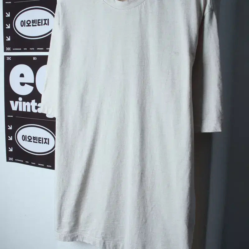 [BUNJANG] SPAO Plain Short Sleeve T-Shirt (Ivory) - Big Size (2XL-3XL) / (2XL-3XL) 스파오 반팔 티셔츠 빅사이즈 아이보리 무지-H36447
