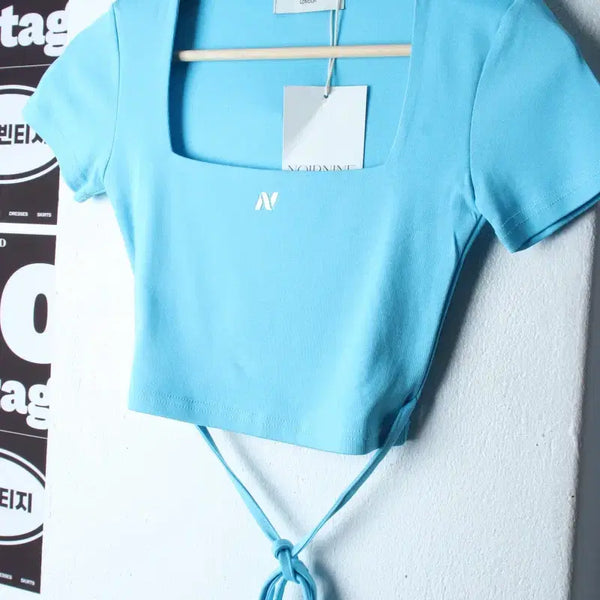 [BUNJANG] Noir Nine Wide Neck Cropped T-Shirt / W(F) 누아르나인 반팔 티셔츠 새상품 와이드넥 크롭-H36455