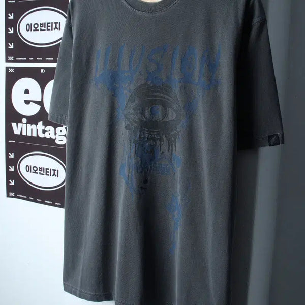 [BUNJANG] Super Sub Pigment Printing T-Shirt Charcoal / (S-L) 슈퍼서브 반팔 티셔츠 피그먼트 프린팅 차콜 스트릿-H36456