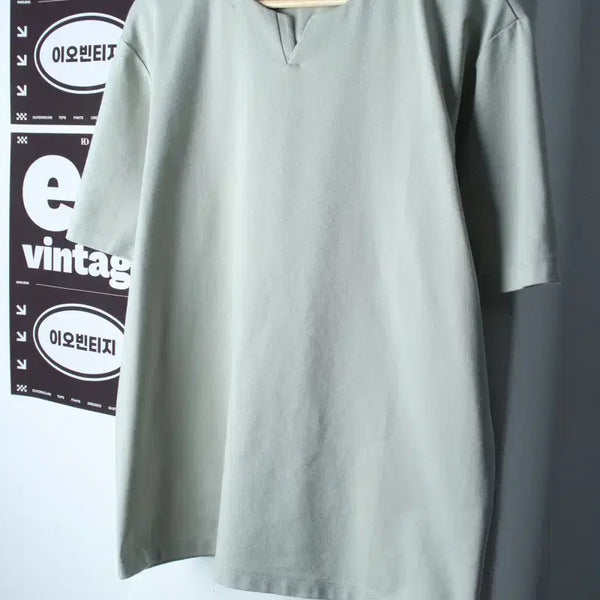 [BUNJANG] Mind Bridge V-Neck Plain T-Shirt XL (Light Green) / (XL) 마인드브릿지 반팔 티셔츠 브이넥 연그린 무지-H36460