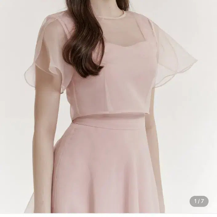 [BUNJANG] Grace Yu Organza Blouse Pink / 그레이스유 오르간자 블라우스 핑크