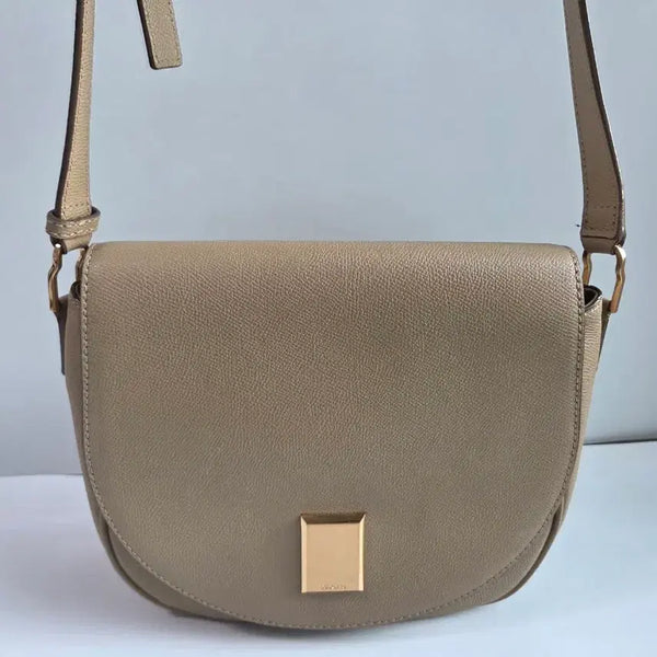 [BUNJANG] Couronne Beige Leather Shoulder Crossbody Bag / 쿠론 베이지 가죽 숄더 크로스백