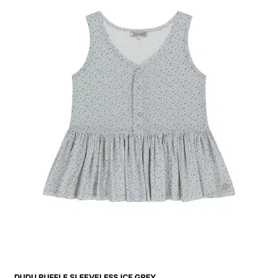 [BUNJANG] COYSEIO DUDU Ruffle Sleeveless Ice Grey Size 1 / 코이세이오 두두 러플 슬리브리스 아이스 그레이