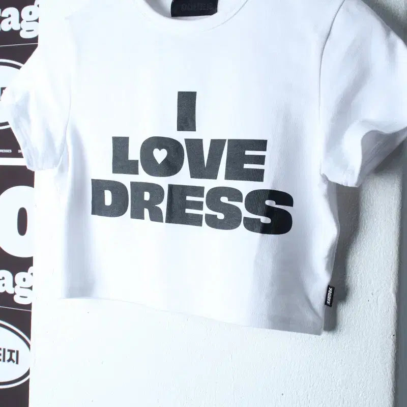 [BUNJANG] W(F) Yoo Hee Lettering Cropped T-Shirt White Street / W(F) 유희 반팔 티셔츠 레터링 크롭 화이트 스트릿-H36478