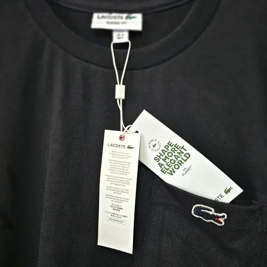 [BUNJANG] Lacoste Pocket T-Shirt Black L / 라코스테 포켓 반팔티 블랙 L