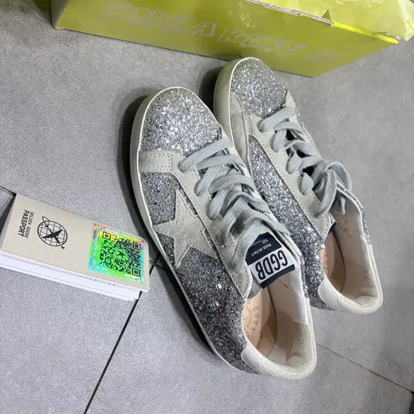 [BUNJANG] Golden Goose Silver Glitter Sneakers / 골든구스 실버 글리터 스니커즈 35